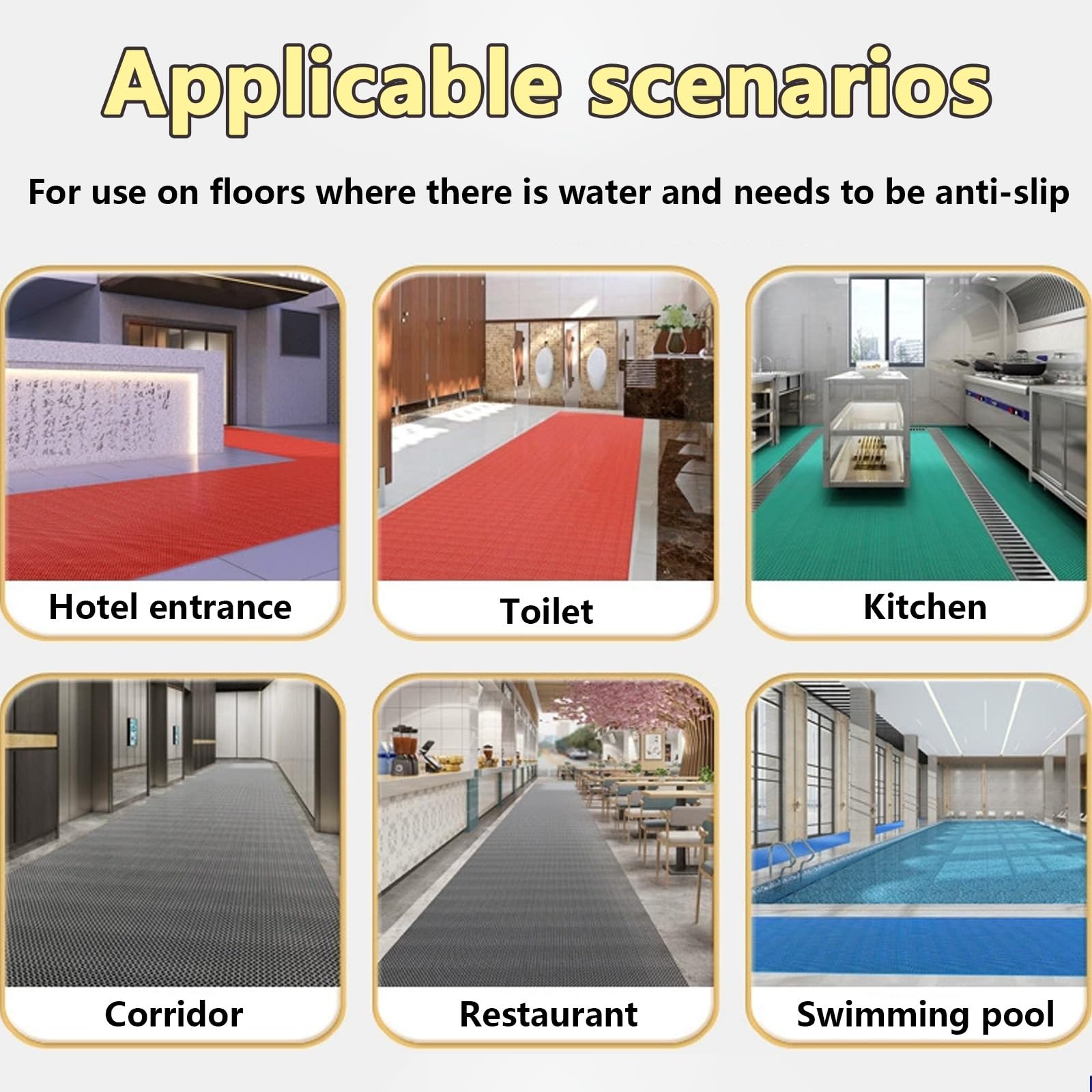 Tappeto Antiscivolo Drenante Per Doccia - PVC, Grigio O Verde, Taglia 60x120 Cm - Foto 7