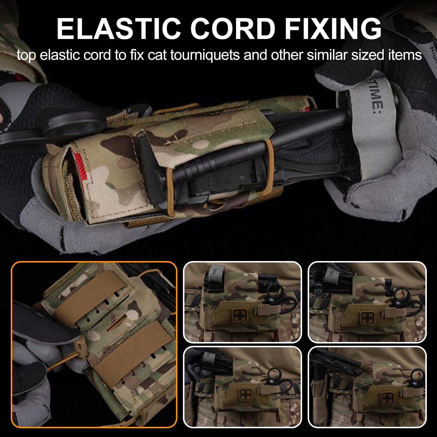 Tactical First Aid Pouch Split Design Empty IFAK Medical Bag EMT Tool Trauma Pouch for Outdoor Duty Belt Molle Vest Hunting