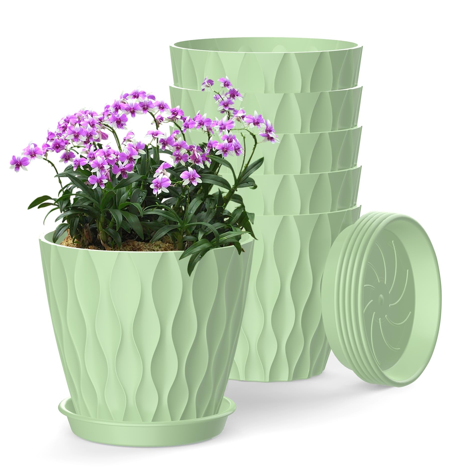 Colorful 4 Inch Plant Pots - 6 Pack -15 Colorful 4 Inch Plant Pots - 6 Pack -15