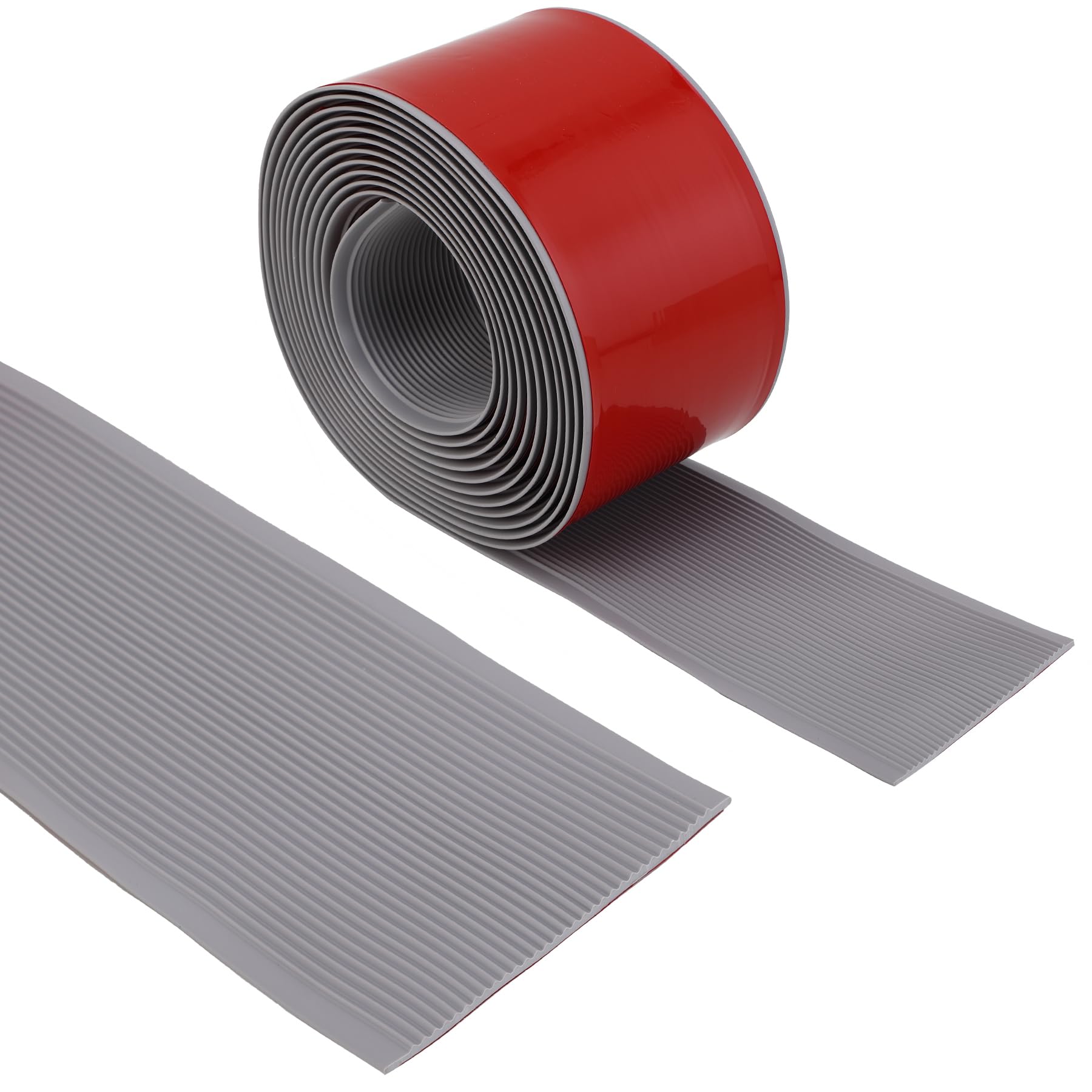 Gaahing Heavy Duty Anti-Slip Stair Treads, Peel and Stick Rubber Grip Strip for Outdoor Indoor Steps & Ramps (196.8" L x 4" W, Grey)