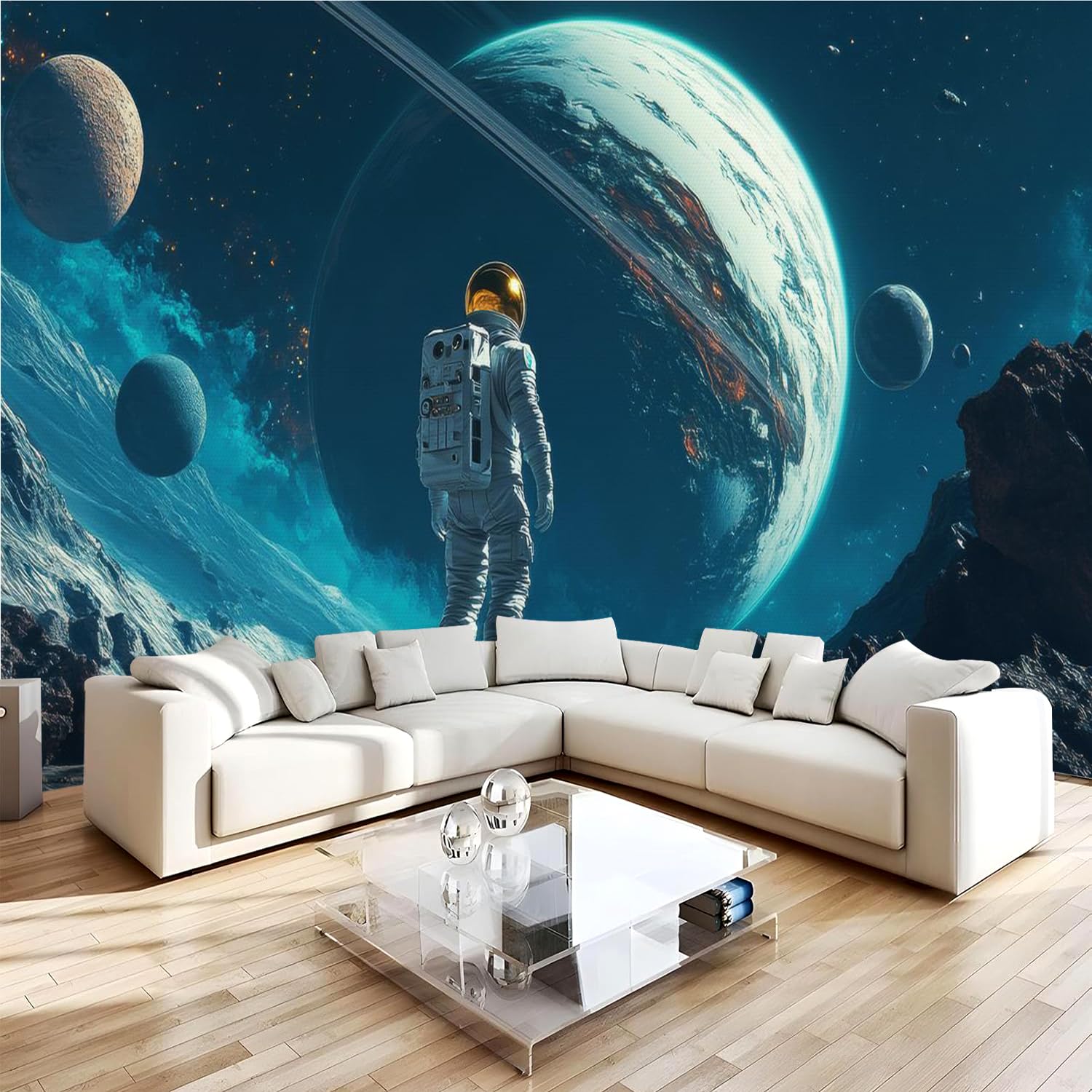 Papier Peint Panoramique Astronaute 3D pour couvrir un grand mur