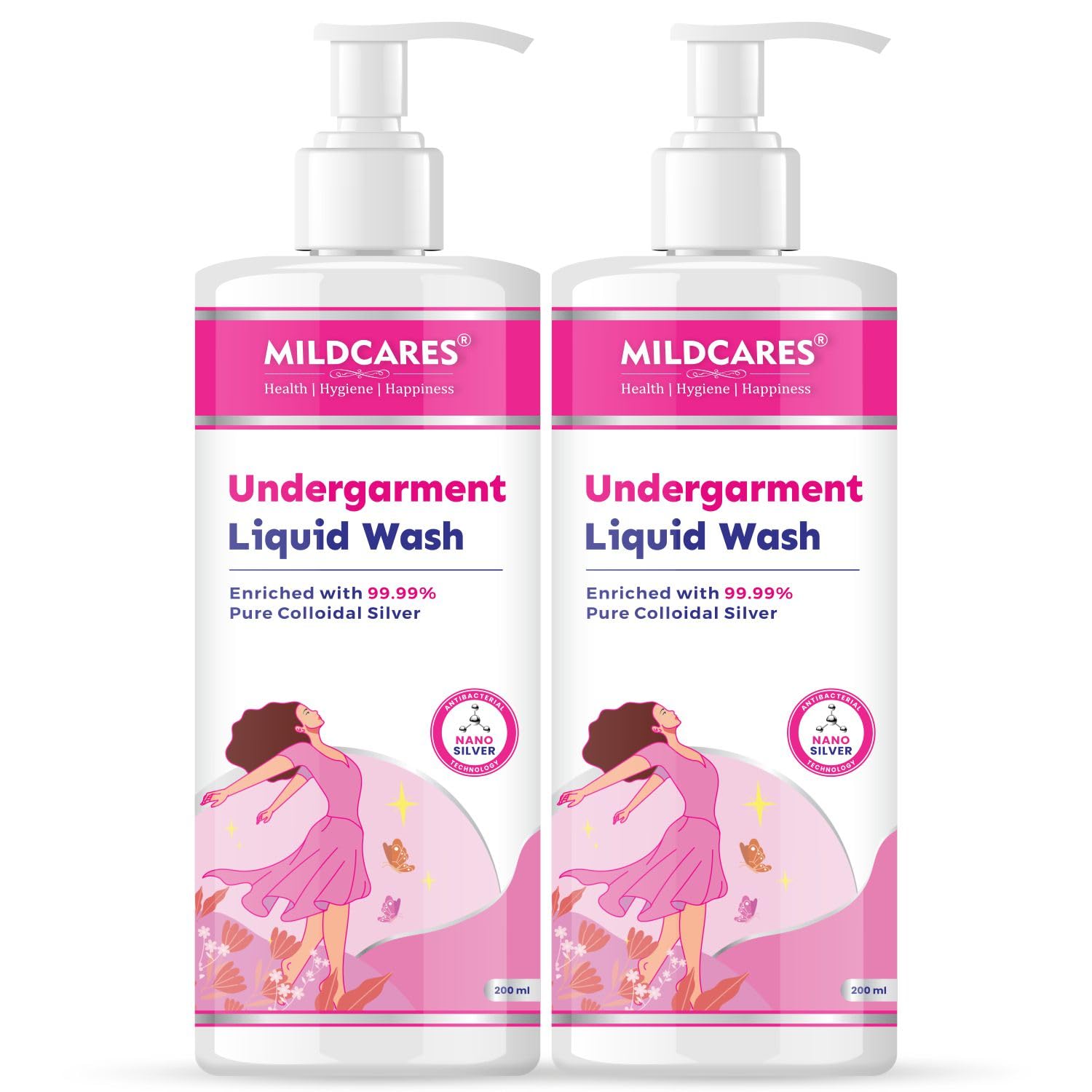 Mildcares Undergarment Liquid Wash 200ml (Pack Of 2) | Plant-Based & Bleach-Free Detergent | Stain Removal & Odor Control | Bio Wash for Intimate Wear/Panty | Undergarments Washing Liquids For Women (B0DCNYFK8G) Amazon Price History, Amazon Price Tracker