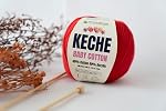Keche Coton bébé, 60% Coton 40% Fil acrylique, Fil de coton doux pour le crochet et tricoter, fils d'amiguri 1 Échevins/balais 1.76 Oz (50g) / 180 Autres (165m) - Vert foncé