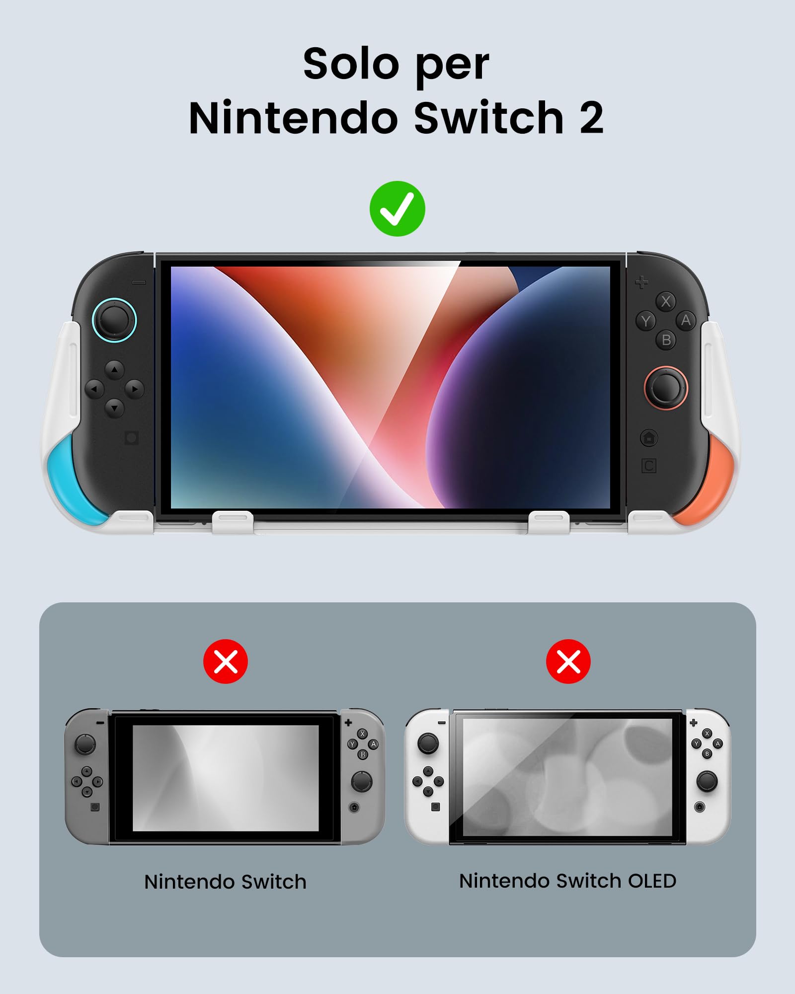 Custodia Grip Ergonomica Magnetica per Switch 2 2025 – Cover con Joycon Rimovibili Singolarmente, 5 Slot per Giochi & Supporto Regolabile, Accessori Switch 2 Orientati al Comfort
