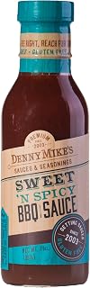 DennyMike's Sweet ’N Spicy Kansas City Style BBQ Sauce – 14 oz – Classic Sweet & Mild Heat Barbecue Sauce