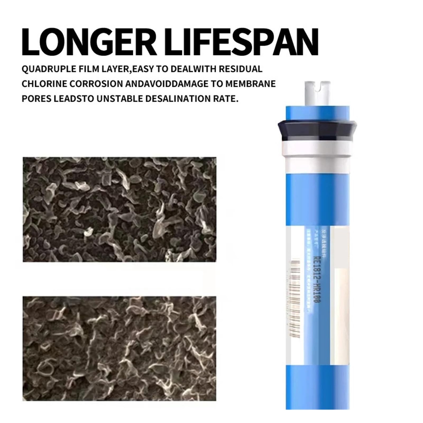 50G 75G 100G 125G 150G 200G Filtry zamienne do membrany odwróconej osmozy RO filtracji wody Filtr oczyszczacza(2012 100GPD 1PC)