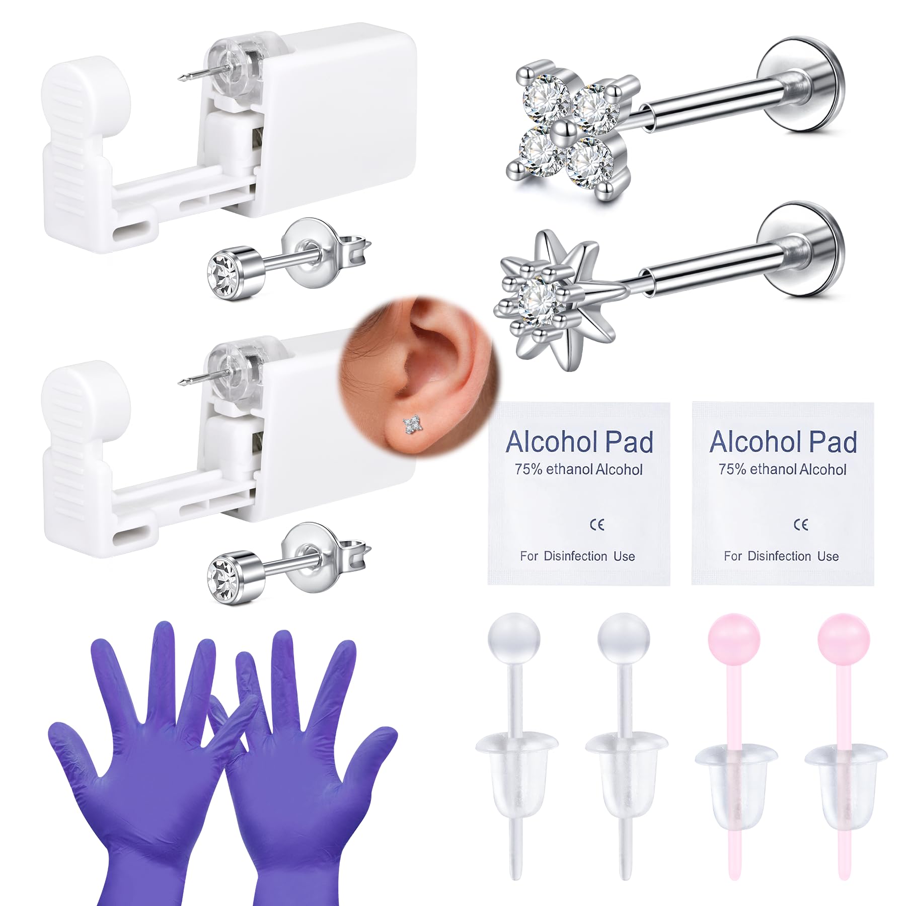VFUN 20G Chirurgenstahl Kugel Spike Labret Monroe Lippenpiercing Tragus Helix Piercing Stud Ohr Stecker Schmuck 12 Stück