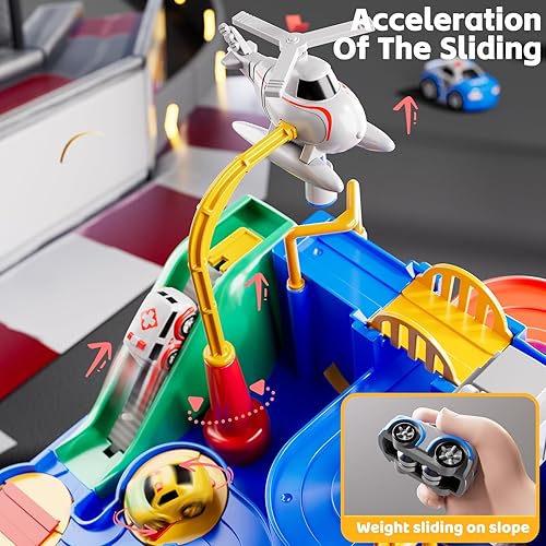 Miniatura 5 de Pista de carreras de autos para niños de 4 a 8 años, juguetes de autos para niños de 3 años, pista de carreras para niños pequeños de 1 a 3 años,