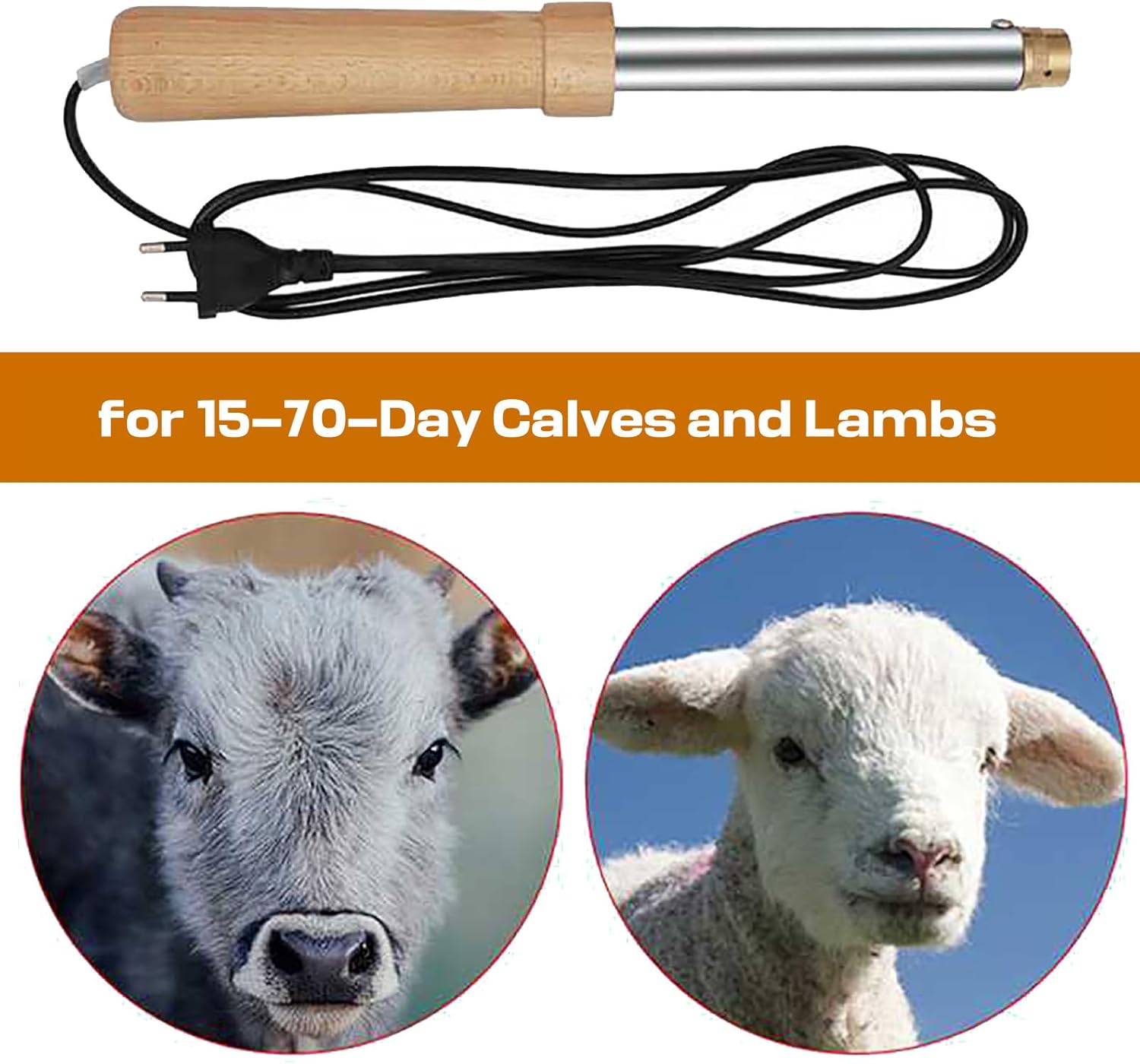 110V Electric Goats Dehorner Bloodless and Painless Dehorner High Temperature Resistant Bull Horn Breaker Dehorner for 15-70-Day Calves and Lambs