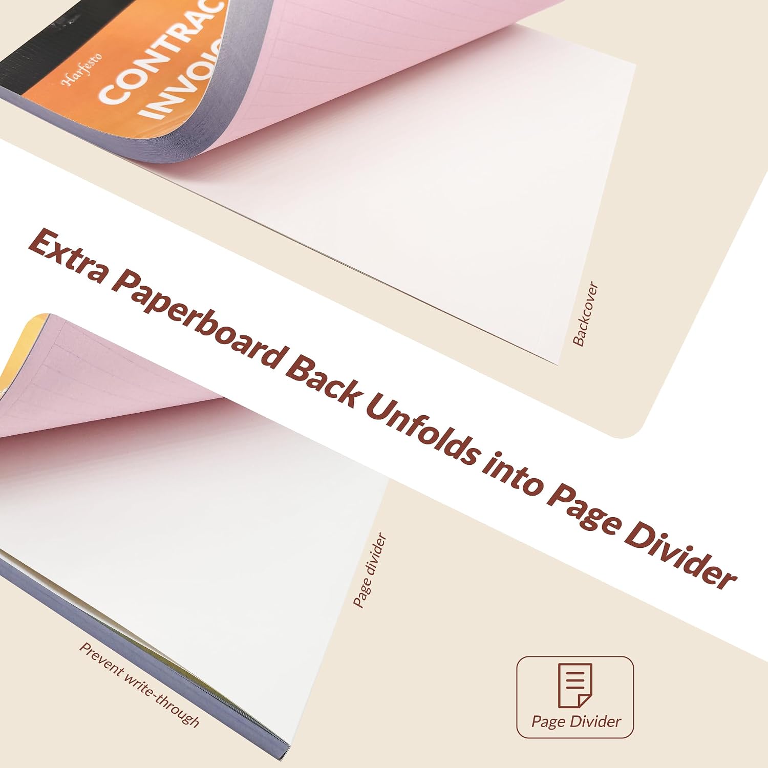 2 Books Large Contractor Invoice Book, Invoice Receipt Book for Small Business, 3 Part Carbonless Work Order Estimate Forms, 8x11 in, 100 Sets