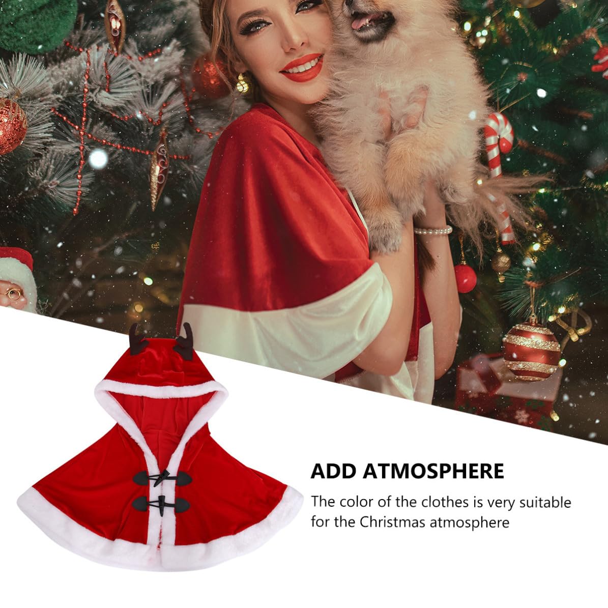 BESTOYARD Vestito Cosplay Natalizio per Bambina in Poliestere Rosso Calore Elevato e Tessuto Confortevole, Costume da Renna Adorabile per Festa di Natale e Vigilia
