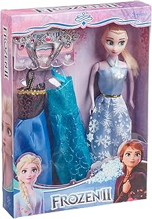 دمية من كرتون فروزن مع اكسسوارات للبنات - متعددة الالوان