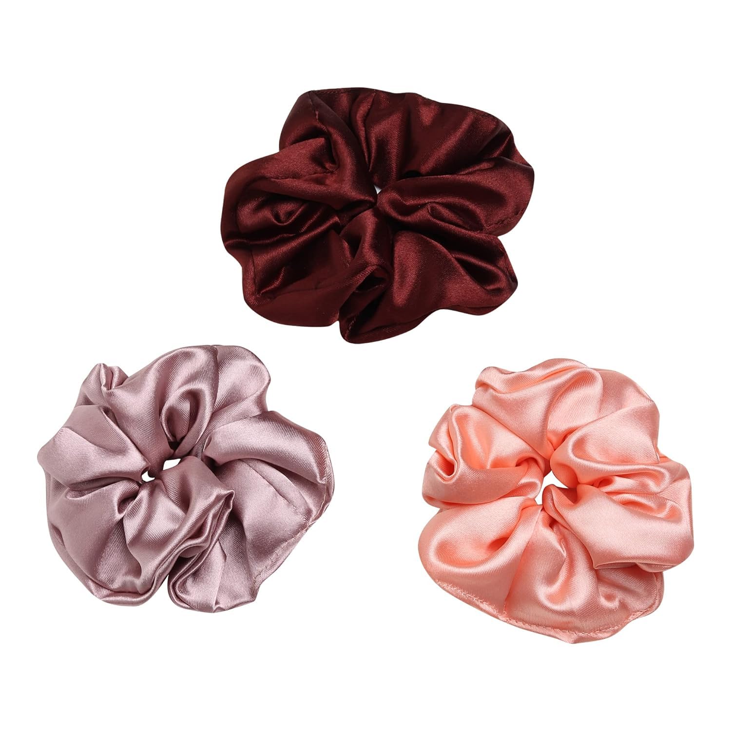 Miley Luxury Satin Scrunchies for Women/girls – Exact Colors as Pic, Multi-Color Scrunchies | Plain Pastel Shades | Anti hair breakage, Quality Tie Elastic (Winter Dark)