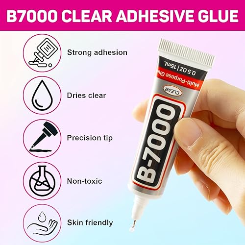 Miniatura 4 de 7500 diamantes de imitación de parte trasera plana de color rosa intenso con pegamento B-7000 para manualidades, ropa, ropa, zapatos, vasos, gemas