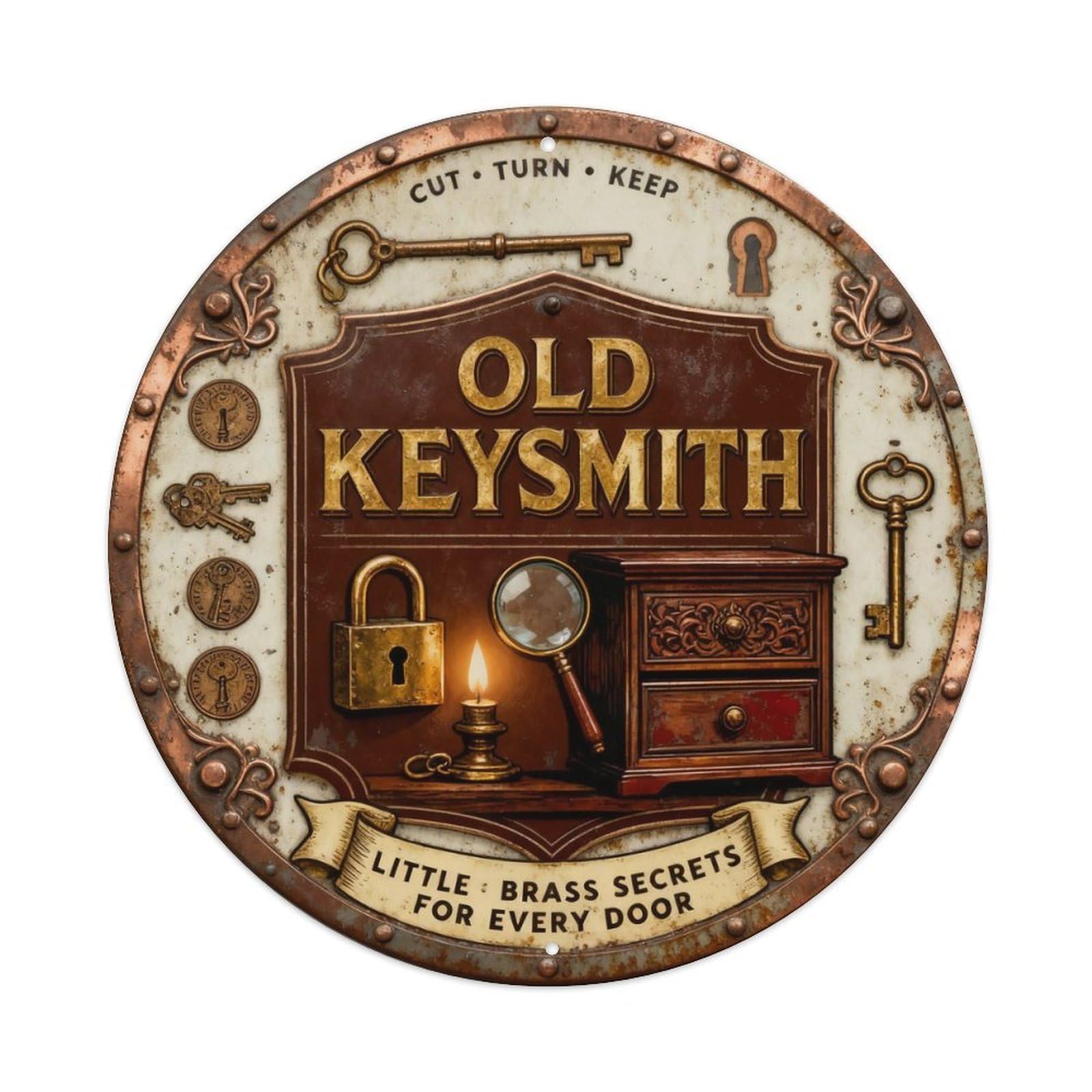 Old Keysmith Sign Metal Tin Sign Plaque