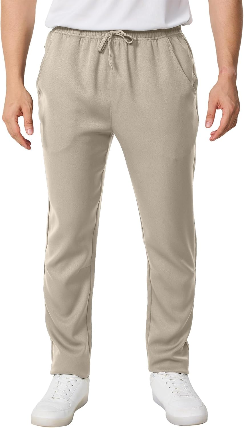 JUNMAO Mens Athletic Sweatpants with Zipper Pockets,Workout Gym Joggers Pants