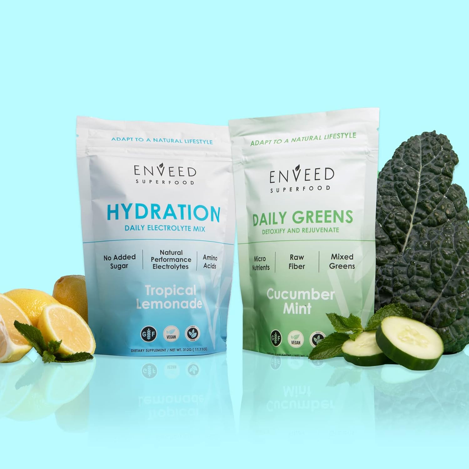 Enveed Superfood Daily Greens Organic Powder—Spirulina