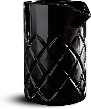 Amehla Cocktail Mixing Glass - Black Bar Mixer Pitcher, Thick and Weighted for Stirred Cocktails, 17-ounce / 500ml