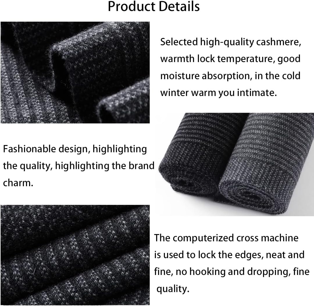 DAISHA 70.8 * 11.8 Inch Womens Mens Luxury Cashmere Scarf, Trendy Winter Scarves Wraps Soft Warm, Christmas New Year gift.