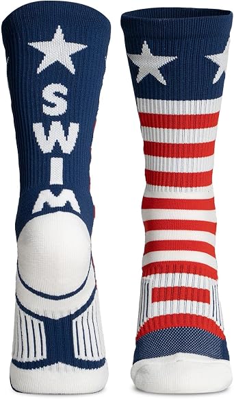 ChalkTalkSPORTS Swim Socks - Cushioned Mid-Calf Crew - Youth & Adult
