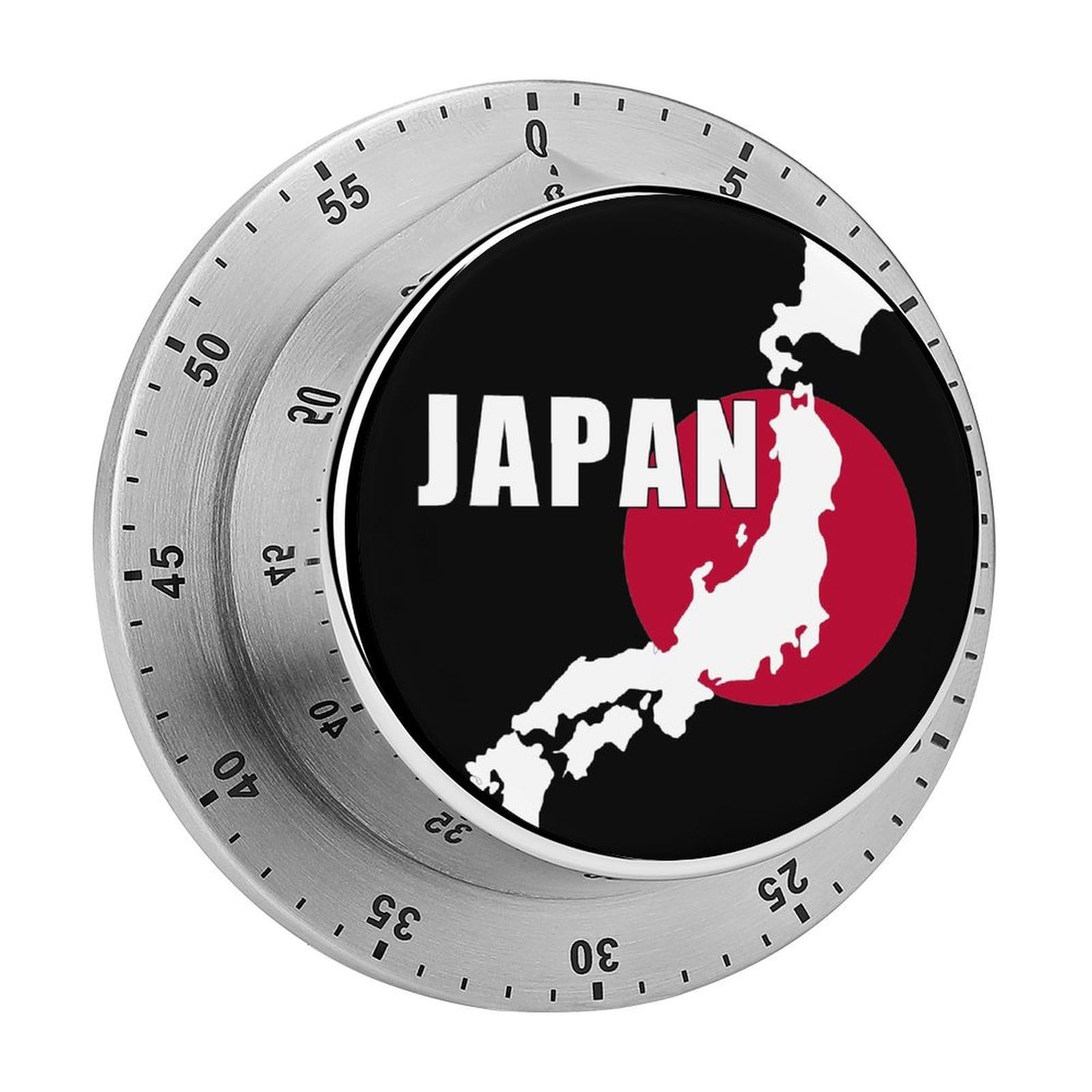 Japan Map Japanese Flag Magnetic Timer for Kitchen Cooking Productivity Stainless Steel Timers with Alarm