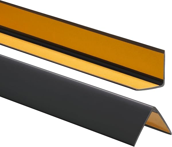 PVC Corner Guard, Protective Corner Strip, Self-Adhesive 35 x 35 mm, Corner and Edge Protection, 80 cm, Black - 1