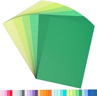 Colored Paper 8.5inx11in,50 Sheets,Set of 5 Colors,Rainbow Colored Paper 178g/65lb Heavyweight Construction Paper for Kids Bulk School Supplies Art (Green)