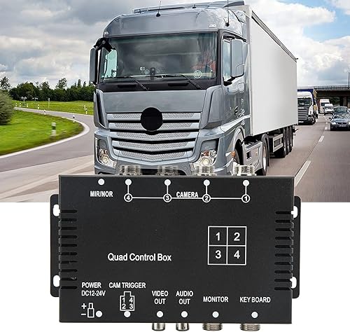 Miniatura 7 de Caja de control de cámara de respaldo, caja de control de divisor de video de 4 canales DC12V 24V Interruptor de imagen Control remoto de alta