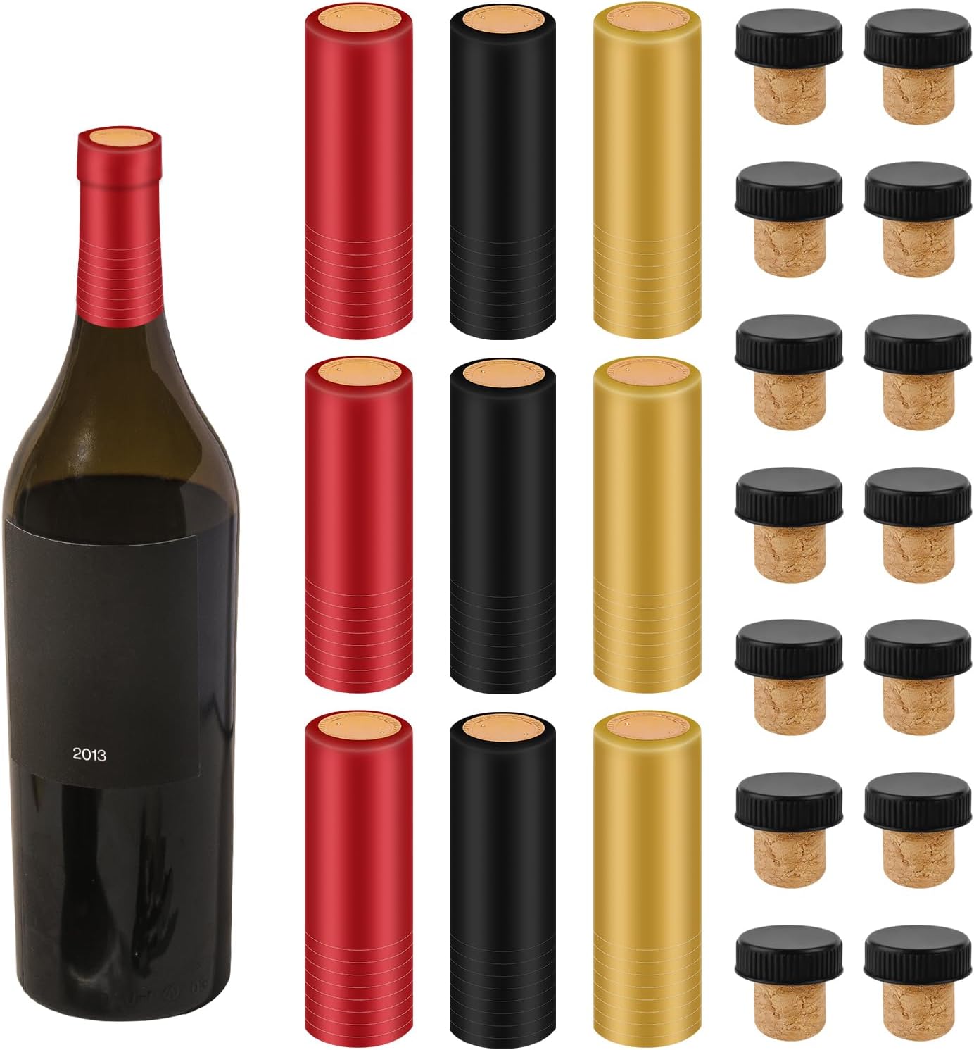 60pcs Wine Sealer for Wine Bottles, Bottle Resealer Kit