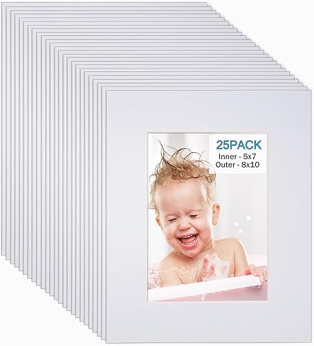 Miniatura 38 de Egofine Paquete de 14 tapetes blancos de 11 x 14 pulgadas, marco mate para fotos de 8 x 10, sin ácidos, grosor de 0.047 in, con corte biselado