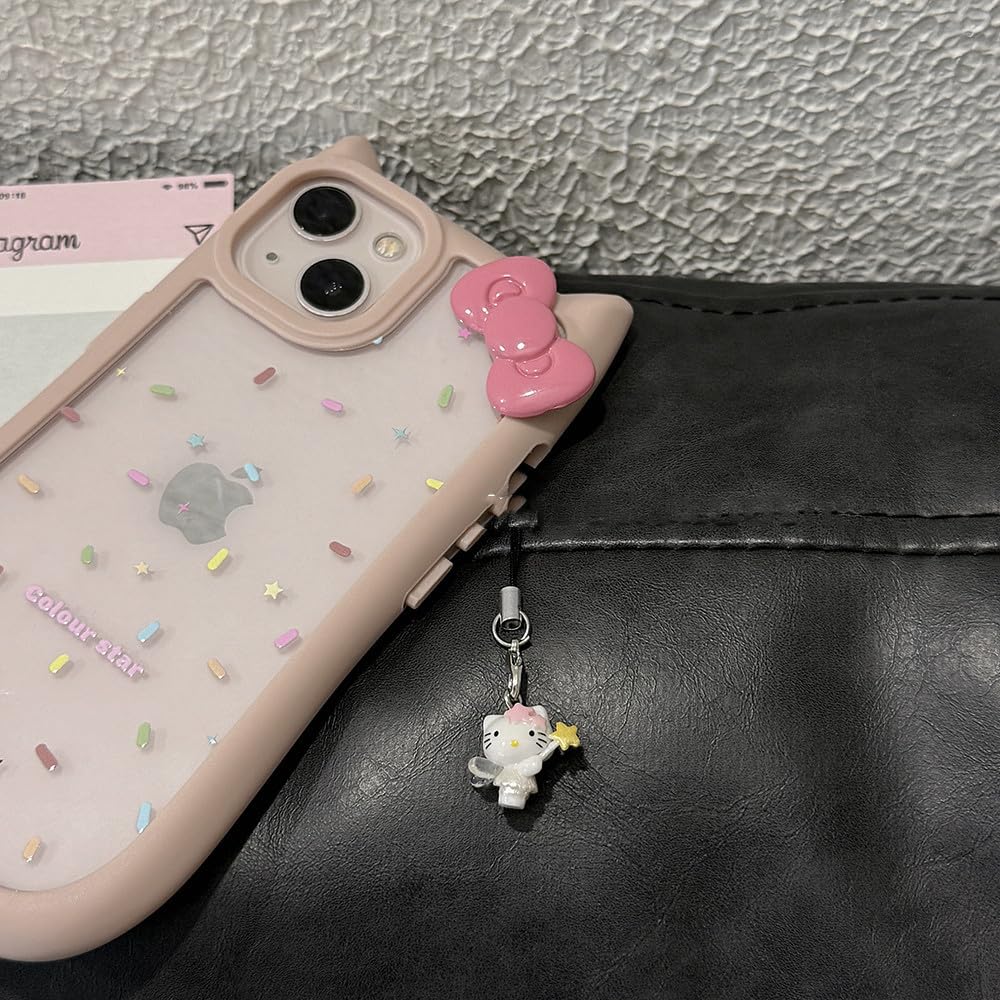 Amazon.co.jp: iphone 14Pro ケース 猫耳リボン 立体 クリア ピンク 