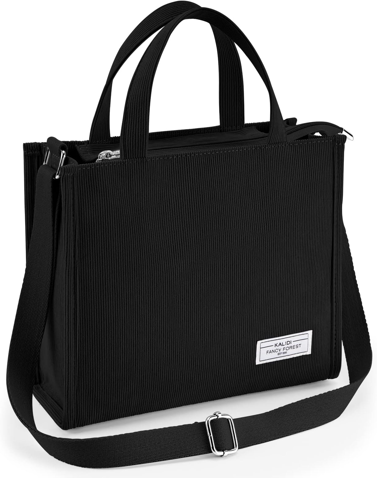 KALIDI FANCY FORESTKALIDI Tote Bag for Women Corduroy Crossbody Bag Casual Zipper Tote Fashion Shoulder Handbag Hobo bag with Pockets