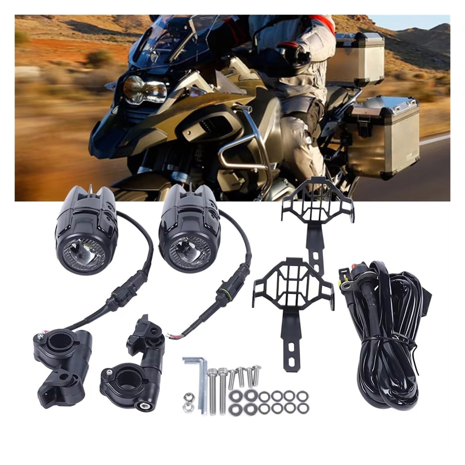 Phare Avant Moto Phares Additionnels Universels pour BMW R1200GS Et F800GS Feux Position Et Antibrouillards À LED Moto 2 Feux LED Phares Avant