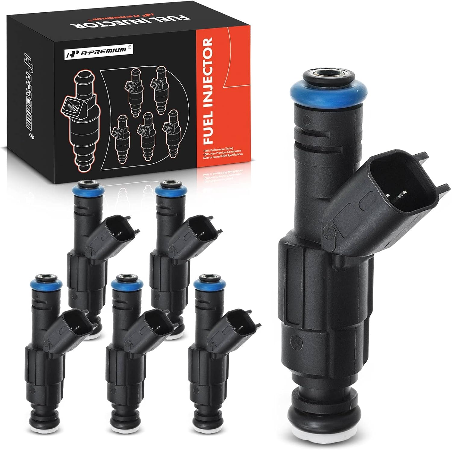 A-Premium Fuel Injectors Compatible with Chevrolet Equinox 2005-2009 V6 3.4L & Pontiac Torrent 2006-2009 V6 3.4L, Set of 6, Replace# 0280156182