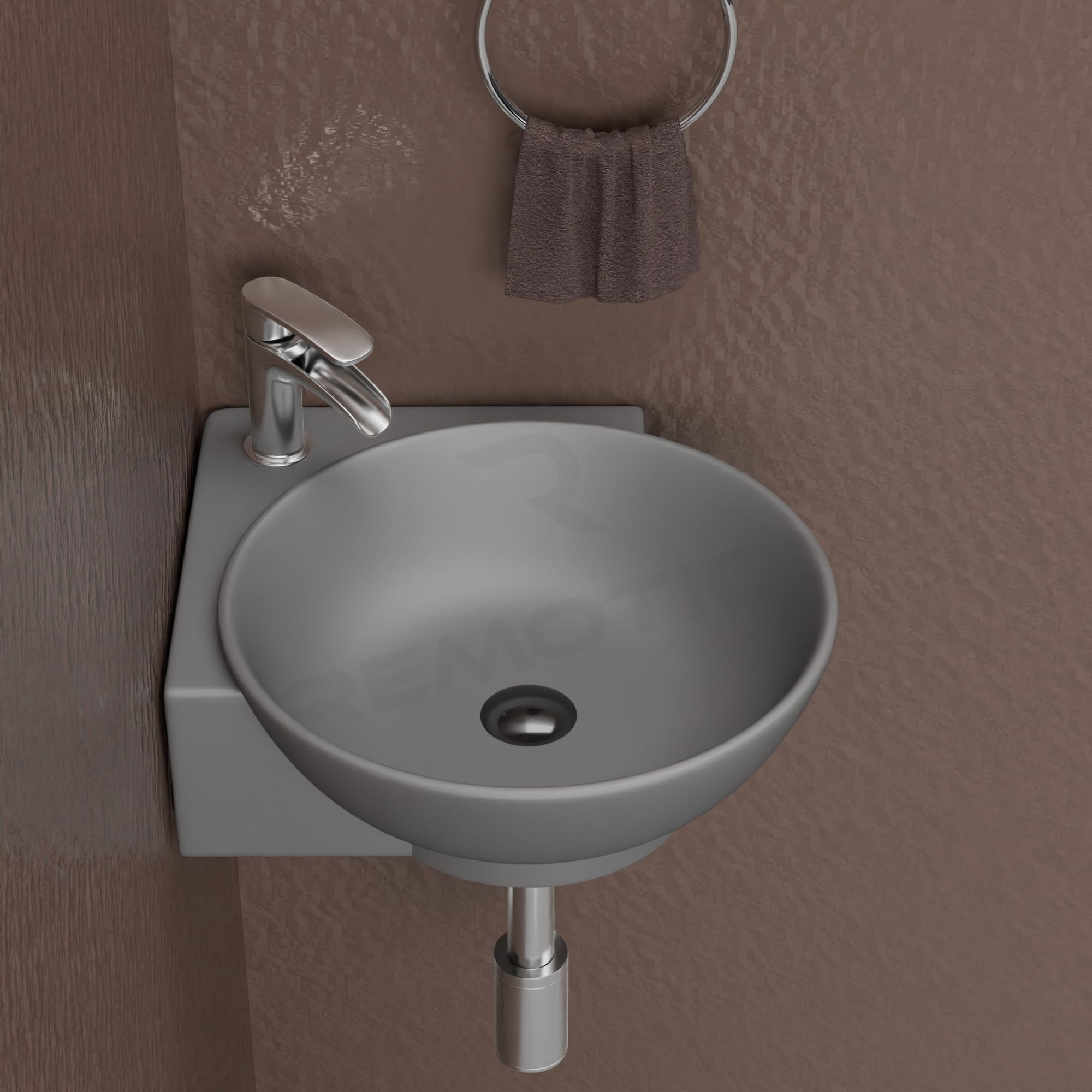 Black Gold Corner Sink - Wall Mounted Wash Basin -11 Black Gold Corner Sink - Wall Mounted Wash Basin -11