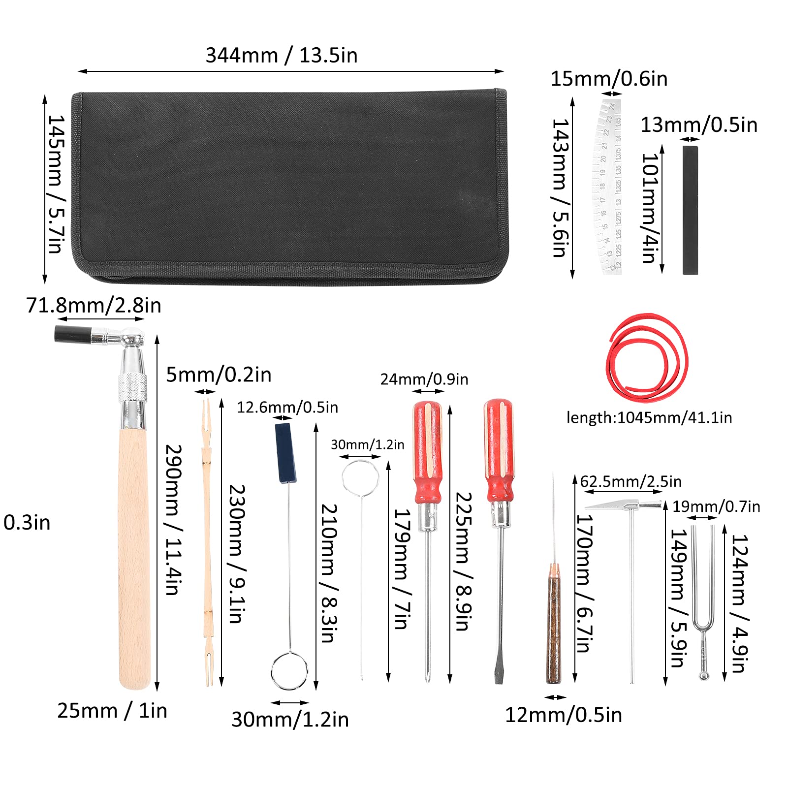 Kit De Afinación De Piano, Llave Profesional, Martillo, Juego De Silenciadores De Goma, Accesorios De Reparación De Piano