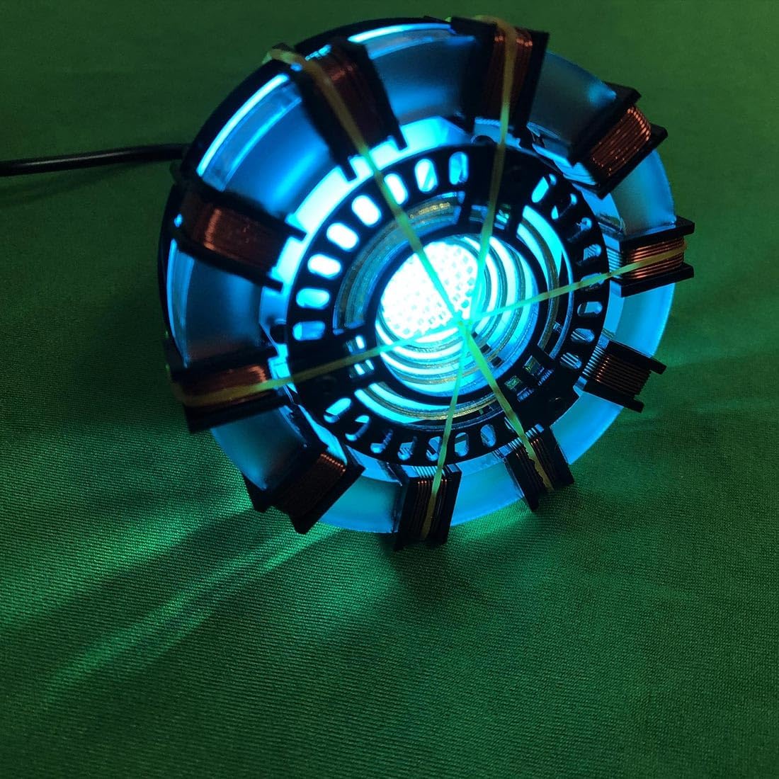MK1 Arc Reactor Model, Arc Reactor Assembly Kit with USB-Powered Blue LED Light, Creative Desktop Toy Ornaments for Home Decor