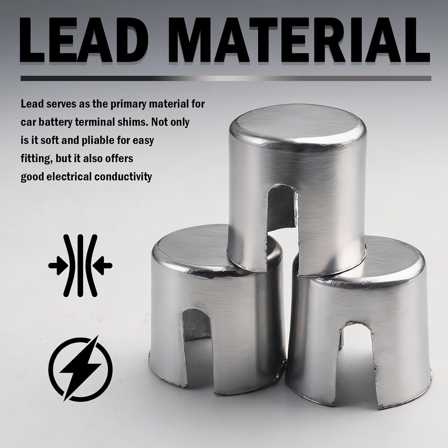 10PCS Car Battery Terminal Shim Kit,Lead Car Battery Post Shims Kit Includes 12PCS Fiber Washers for Negative/Positive Post,Essential Batteries Shim/Sleeve for Batteries Posts Repair