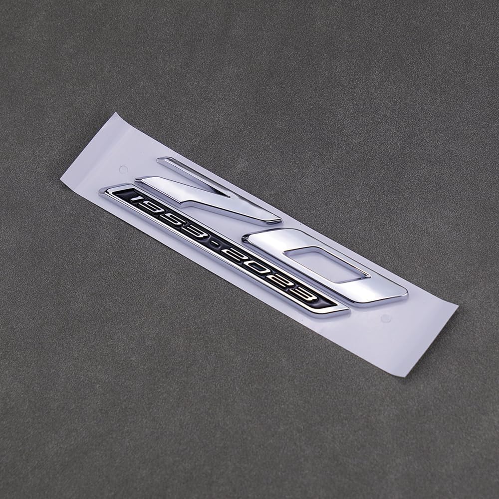 2Pc 70th Anniversary Side Emblems Car Fender 3D Badge Sticker Replacement for 2020-2024 C8 Corvette Genuine 70th (Silver Black)