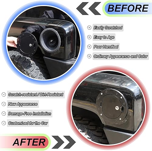 Miniatura 2 de Tapa de tanque de gasolina con bloqueo de puerta para Hummer H3 2005-2009, tapa de gasolina para puerta de llenado de combustible, cubierta de