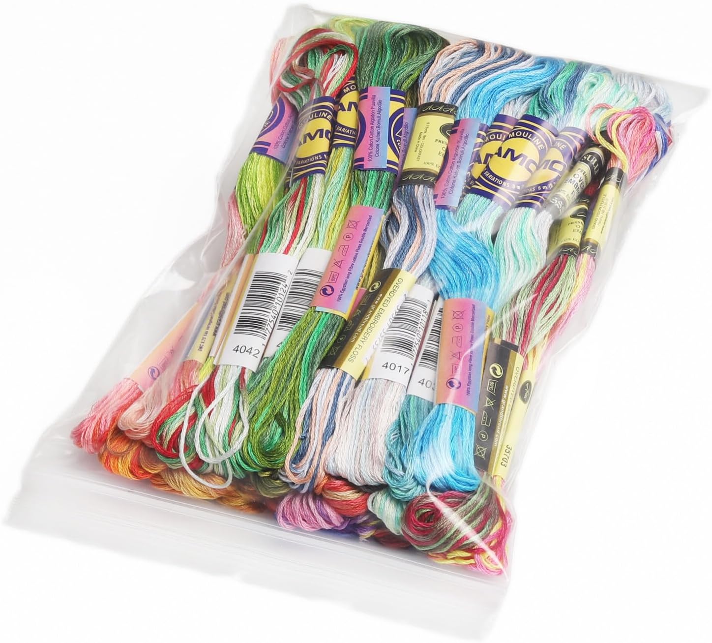 40 Skeins Variegated Mercerized Egyptian Cotton Rainbow Color for Embroidery Floss Cross Stitch Threads Friendship Bracelets Floss Craft Floss (40 Colors Set)