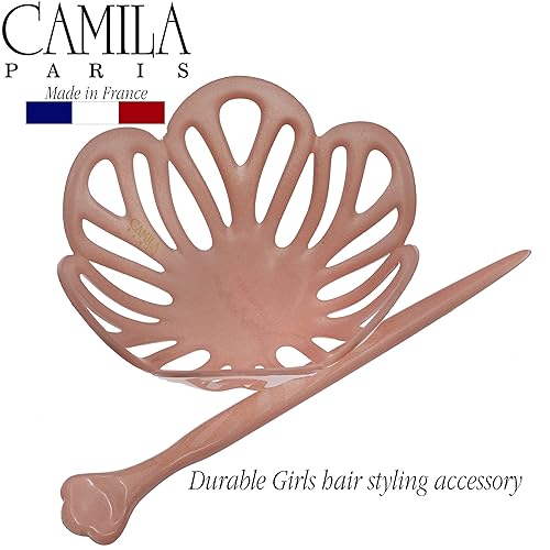 Miniatura 9 de Camila Paris CP16 - Soporte para moño francés para hacer moños, carcasa de tortuga, pinza para el cabello de cúpula redonda para mujer, accesorios