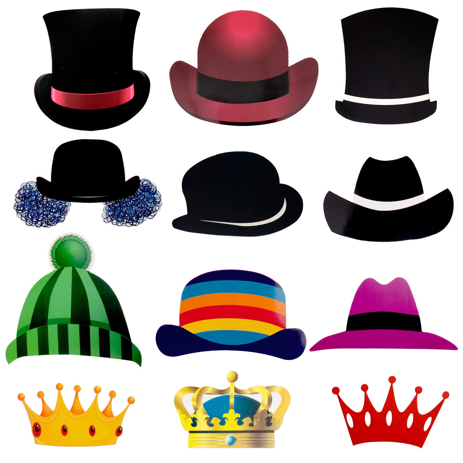 36 Accessori Per Foto Di Compleanno – Set Con Baffi, Occhiali, Labbra, Cappelli E Bacchette