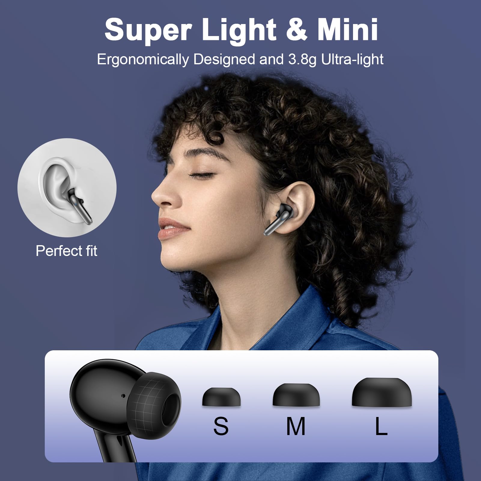 Cuffie Bluetooth senza fili per Samsung Galaxy S25 Ultra S24 S23 S22 S21 S20 A36 A56 A16 Auricolari Bluetooth 5.3 con cancellazione del rumore ENC IPX7 impermeabili Auricolari in-ear 60 ore di