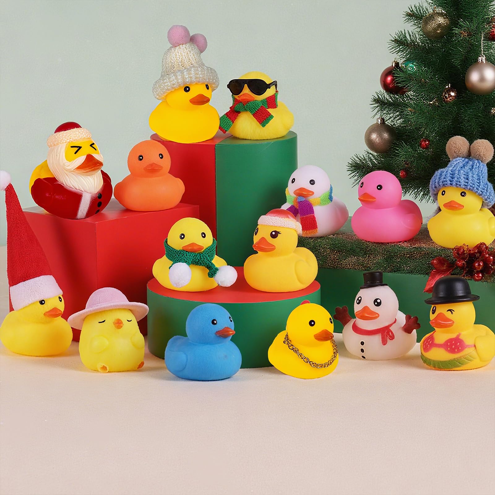 Guopai Rubber Duck Advent Calendar 2025, 24 Days Christmas Countdown Calendar with Bath Toys, Kids Party Gift Set - Image 2