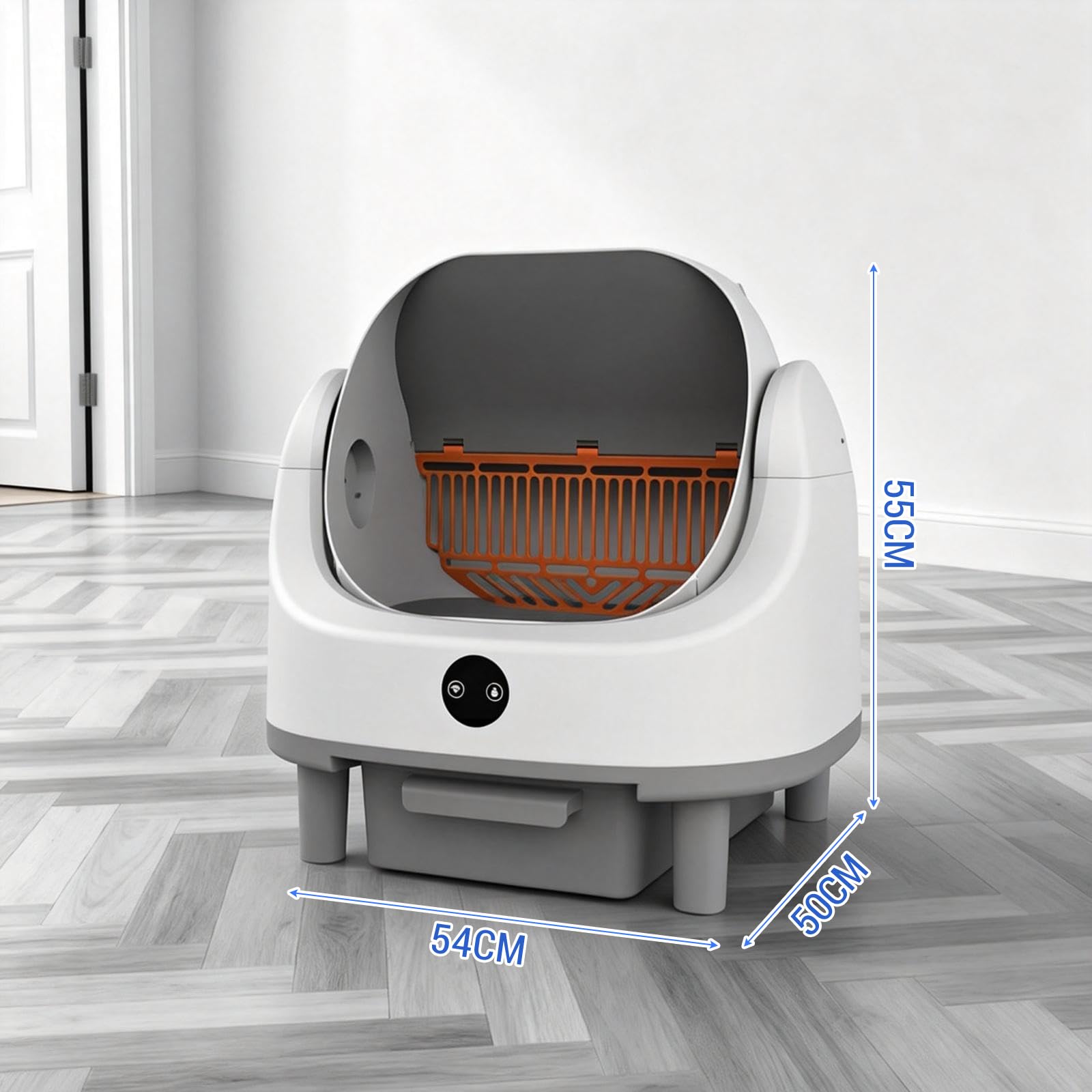 Cacha de gato autolimpiante 80L con control de aplicación, para varios gatos | Bandeja de arena autolimpiante con sensor de seguridad antipellizco, seguimiento de salud, silencioso, sin olor, 8 l
