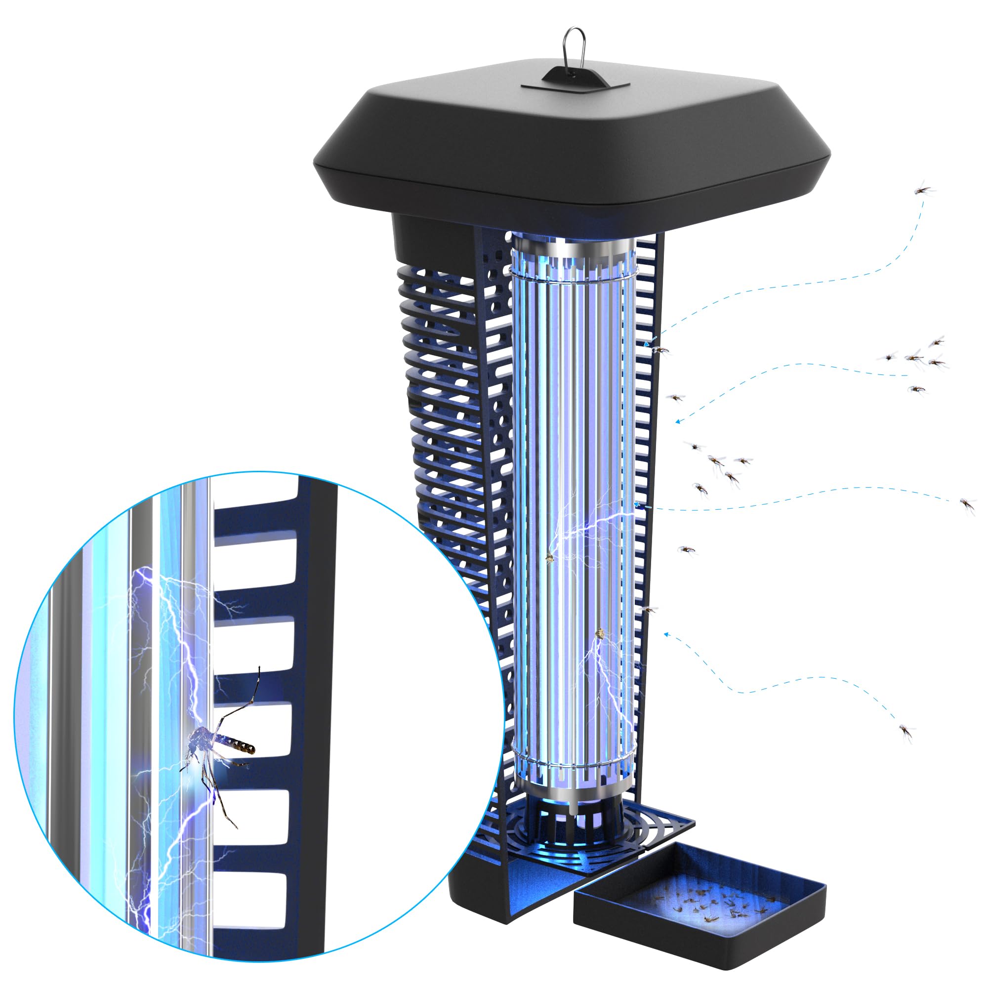 Repelente de mosquitos, repelente de insectos y trampa para moscas, repelente de mosquitos para exteriores e interiores, repelente eléctrico de insectos UV, cobertura de 2 acres para el hogar, terraza