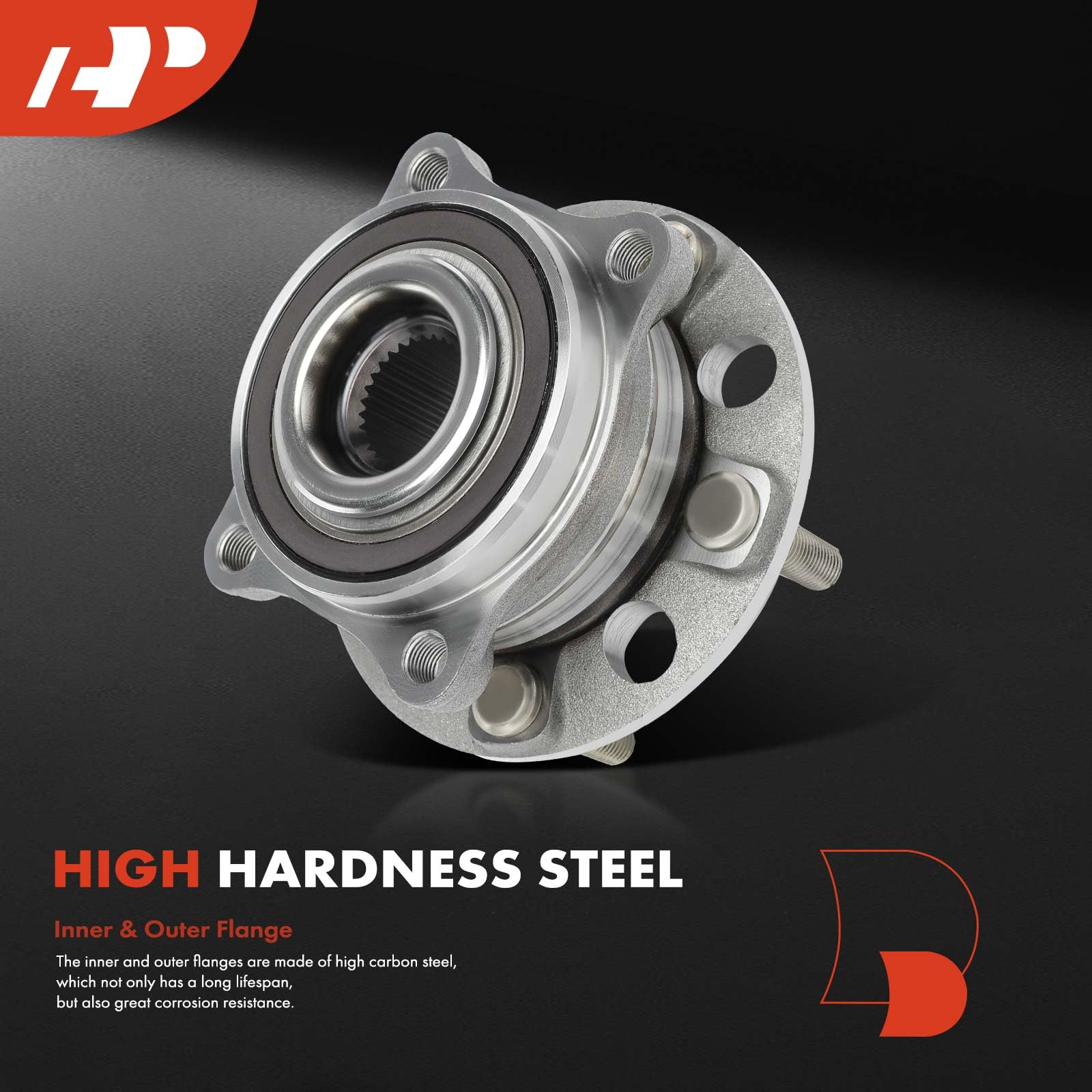 A-Premium Wheel Bearing & Hub Assembly - 5-Lug, Compatible With Hyundai & Kia Models (Santa Fe, Palisade, Sorento, Telluride), Set Of 2