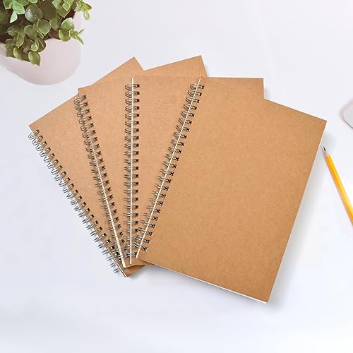 Miniatura 7 de Umikk Paquete de 4 cuadernos con rayas universitarias, cuadernos de espiral de cubierta suave de 5.9 x 8.3 pulgadas, 80 hojas, 160 páginas,