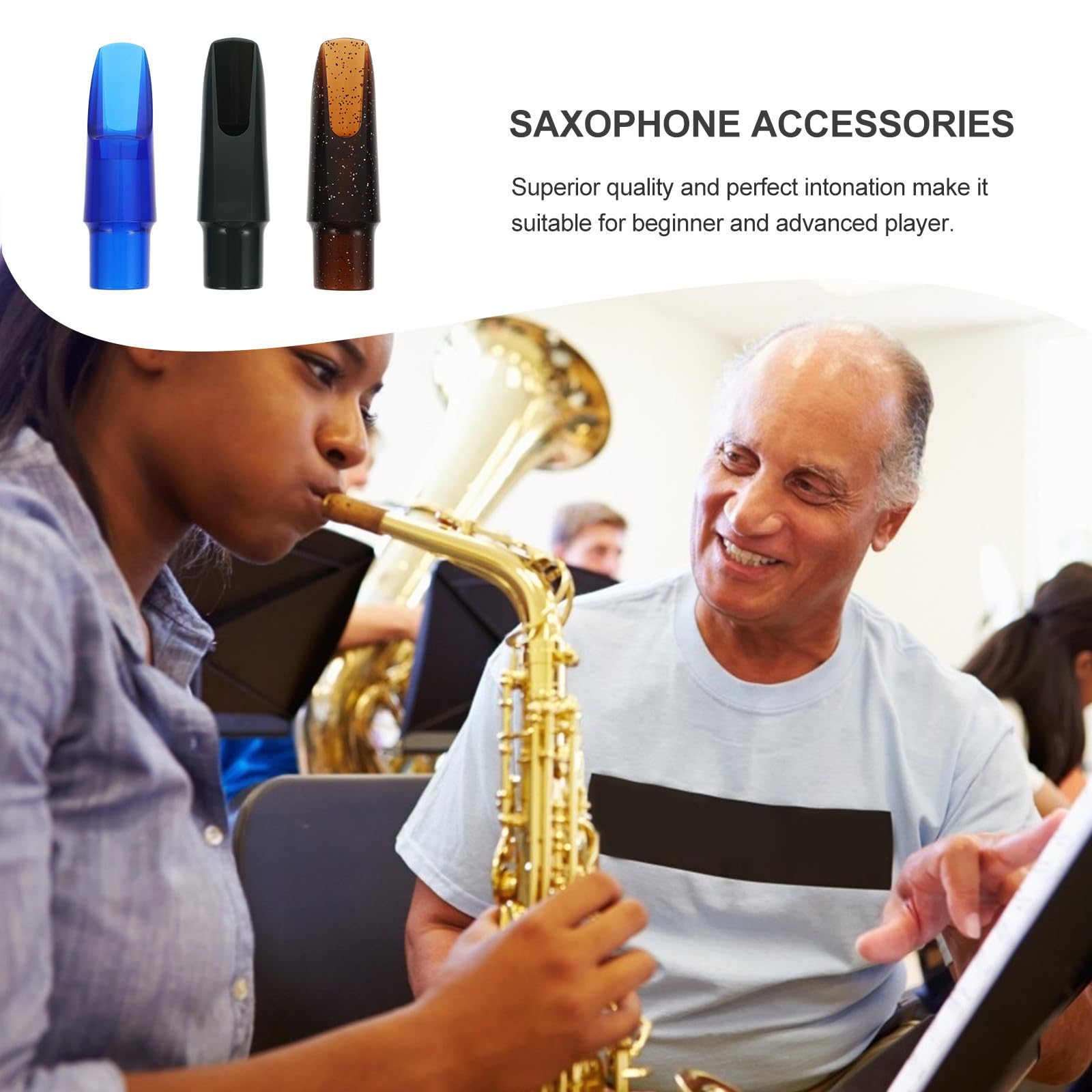 iplusmile Bec de Saxophone Alto Couleur Aléatoire 3 Pièces Saxophone en Plastique Étanche Son Pur, Accessoire Pratique Facile à Remplacer pour